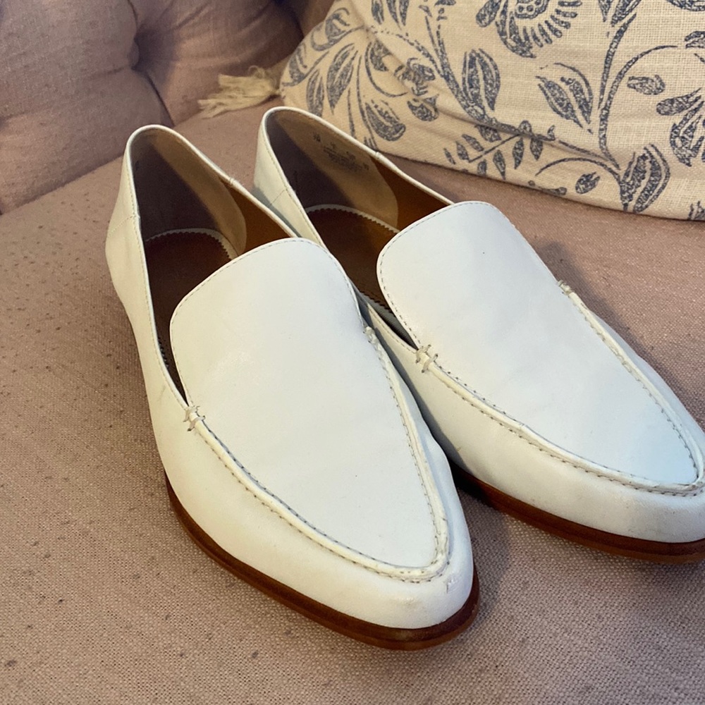 Franco Sarto White Penny Loafers- Size 7